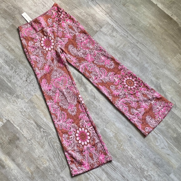 Anthropologie Maeve Metallic Paisley Floral Pants (Size 2) - Picture 4 of 14